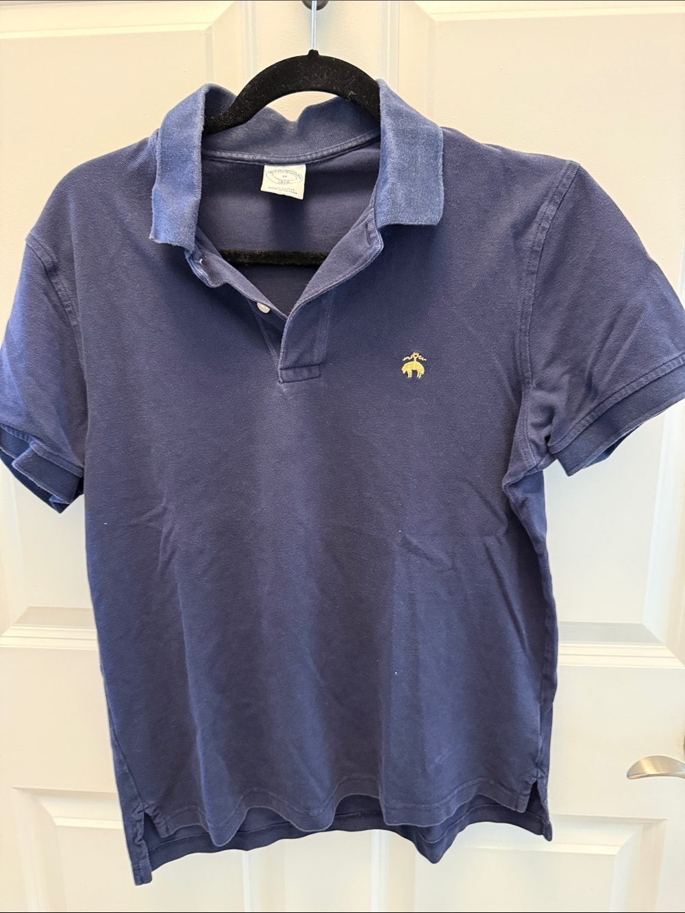 Brooks Brothers Navy Blue Polo with Yellow Embroidered Logo